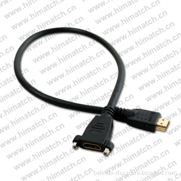 HDMI Male to Female with Panel Mount